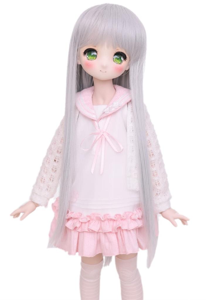Linfairy 8-9 Inch 1/3 Size Doll Wig, Figure, BJD Long Wig (Silver)
