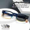 New Fashionable HD Square Frame Photochromic Men's Reading Glasses Retro Neutral High Quality Luxury Anti Blue Light Glasses
