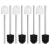 4Pcs Stainless Steel Handle Toilet Brush Bathroom Toilet Cleaning Replacement Brush Toilet Bowl Cleaner Tool Enduring