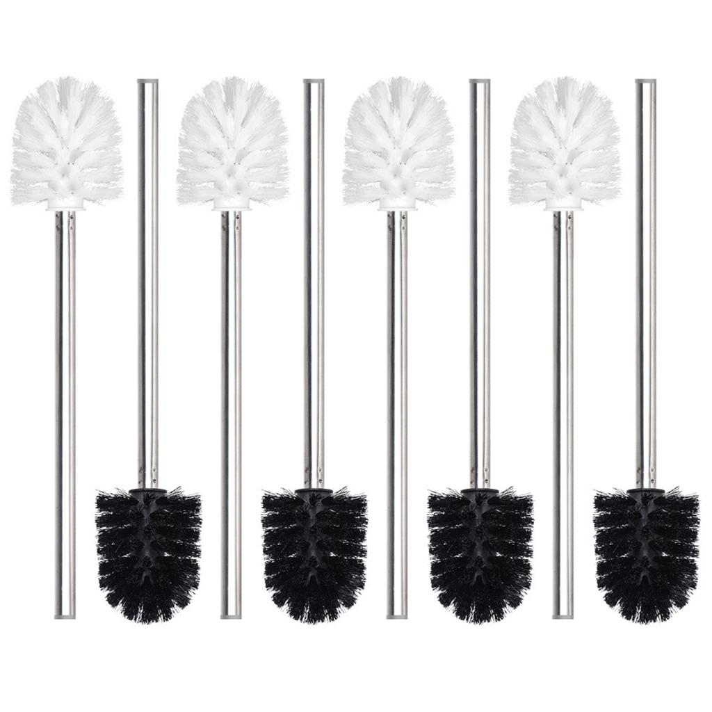 4Pcs Stainless Steel Handle Toilet Brush Bathroom Toilet Cleaning Replacement Brush Toilet Bowl Cleaner Tool Enduring