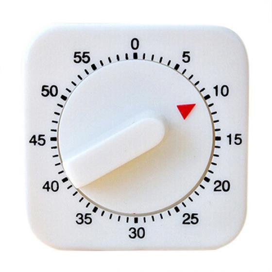 Novelty White Square 60-Minutes Mechanical Timer Reminder Counting for Kitchen MIT
