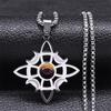 Celtic Knot Triple Moon Muse Necklace Stainless Steel Natural Stone Witch Amulet Necklace Jewelry