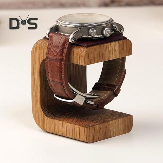 Деревянная подставка для часов с верхним слоем из искусственной кожи, декоративный орнамент в скандинавском стиле, гладкие края, органайзер для часов