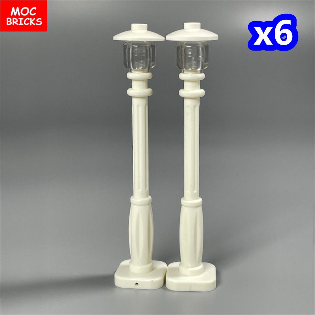 Non-Toxic Moc Bricks Window Fence Arch White Winter Snow Horse Figure City Architectural Church Accessories Children Christmas Toys