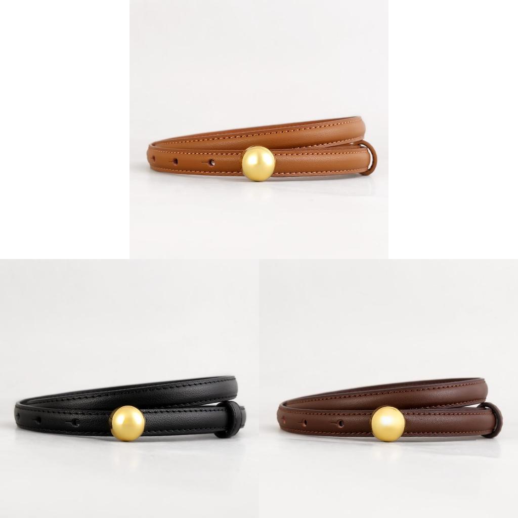 Genuine Leather Womens Skinny Belt With Pin Buckle For Dress And Summer Wear