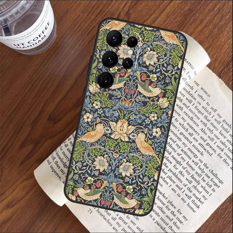 Чехол William Morris Для Samsung Galaxy S26 Ultra S24 S23 S22 S21 S25 Ultra S10 S20 Plus S25 FE Чехол Coque