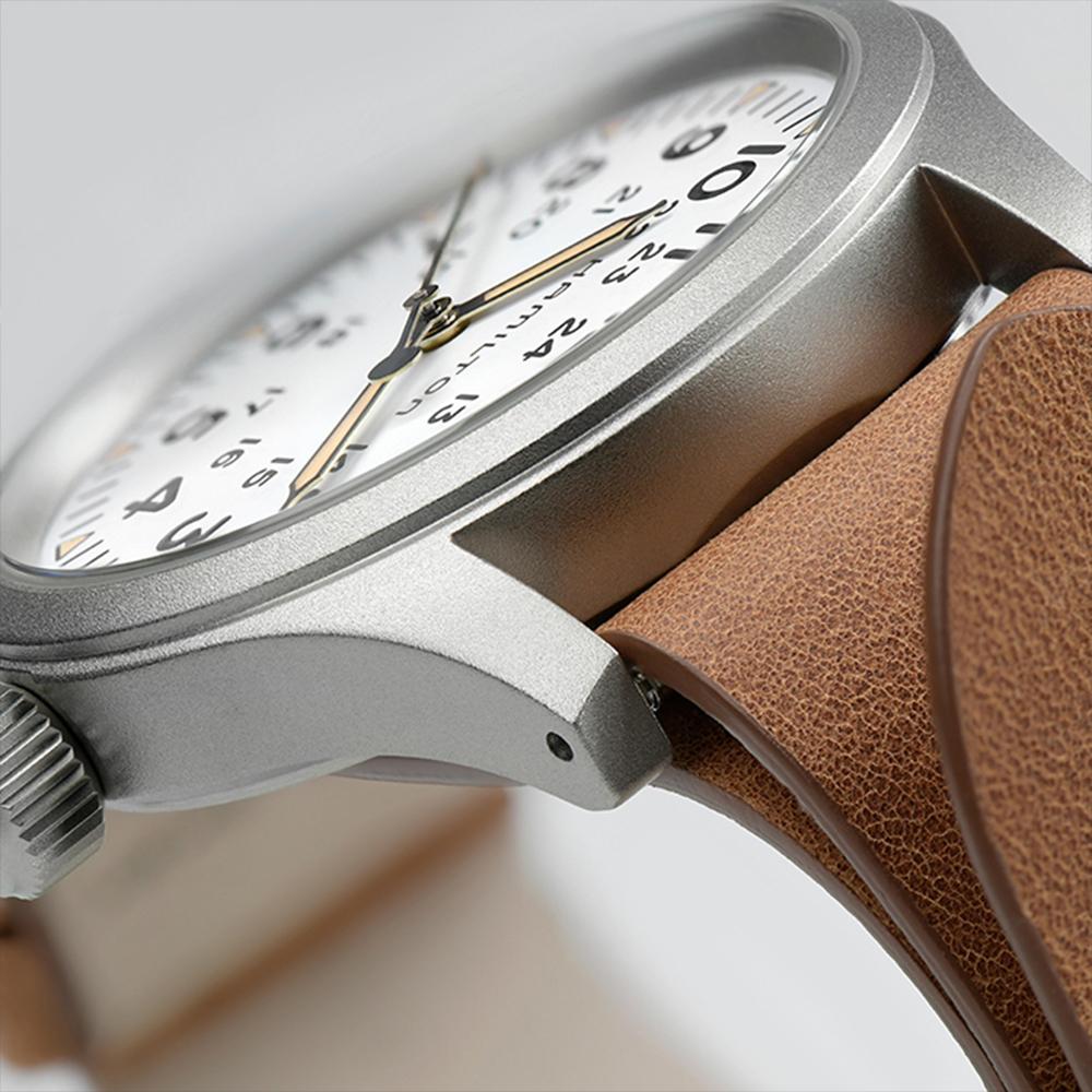 [Hamilton] H69439511 Khaki Field Mechanical 38mm White Dial Brown Leather Strap Men's Watch
