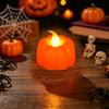 Candy Bag Fillers for Halloween 2Pcs Pumpkin Flameless Candles, Battery Operated LED Candle, Decorative Candles Decoration Lights Light, 3D