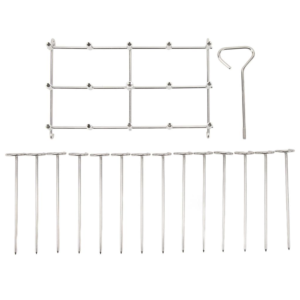 Skewer Stand Fryer Grill Rack Set Stainless Steel Vertical BBQ Grill Rack Round Rotating Fryer