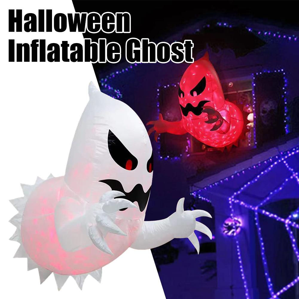 Halloween Inflatables Blow Up Ghost with LED Light Indoor/Outdoor Yard Decor
