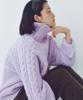 CITTA Wool Made Button High-Neck Grandma Kint_Ctk248(Lavender)