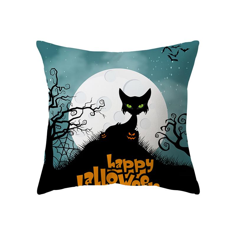 Страшная тема Хэллоуина, тыква, летучая мышь, черный кот, принт, чехол для подушки, домашний декор, декор для дивана, наволочка