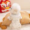 Winter Puppy B eautiful Clothes Fleece-Lined Teddy  Coat Bichon Four-Legged Clothing Festive New Year Dog Jumpsuit