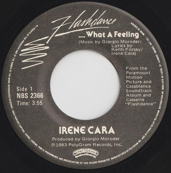 7-дюймовая пластинка IRENE CARA - Flashdance... What A Feeling NBS2366 Касабланка 1983 Канада Танцевальная и Электронная Б/У
