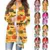 Women's Halloween Print Long Sleeve Front Cardigan Printed Top Lightweight Jacket
