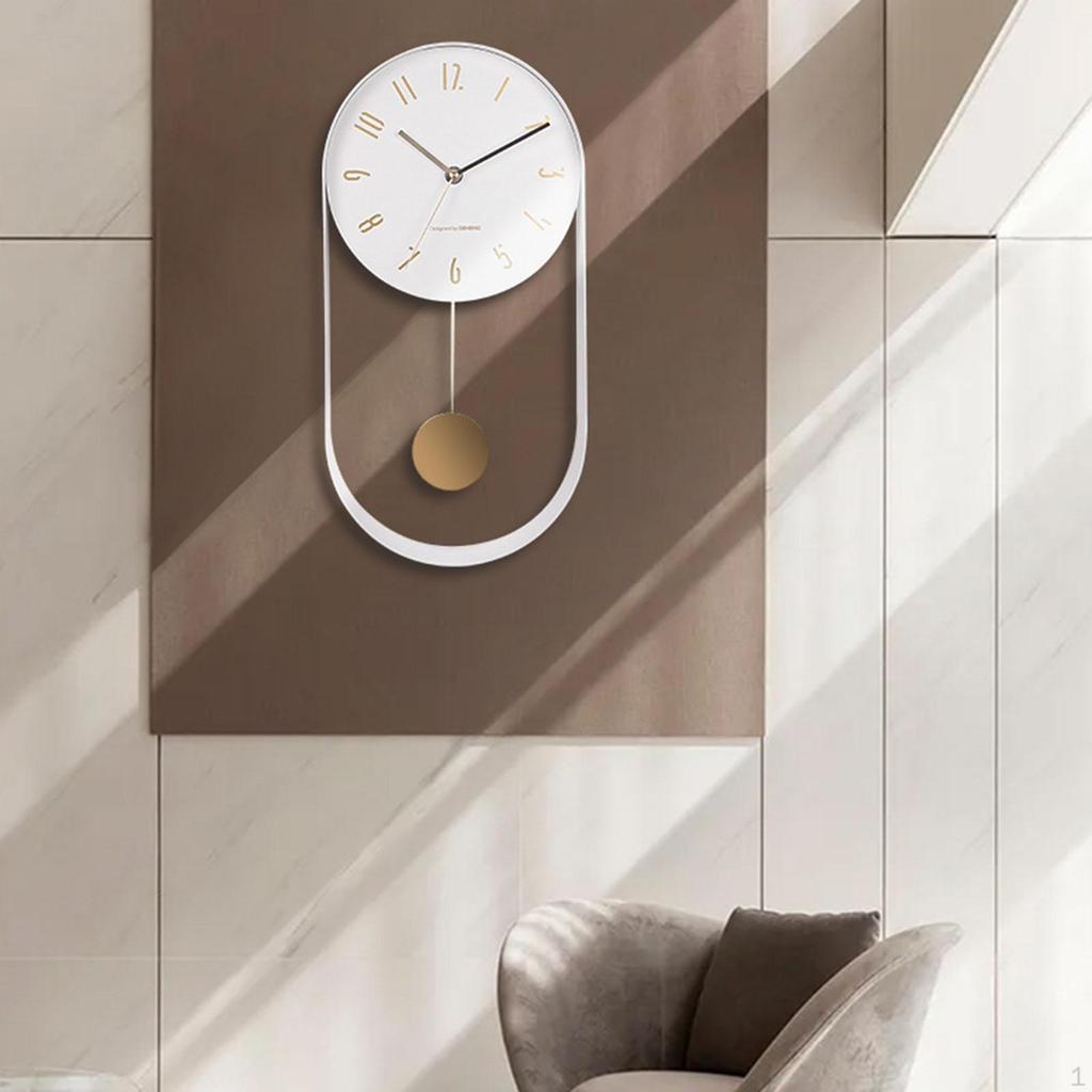 Классические большие декоративные настенные часы с маятником, современные нетикающие часы для гостиной,