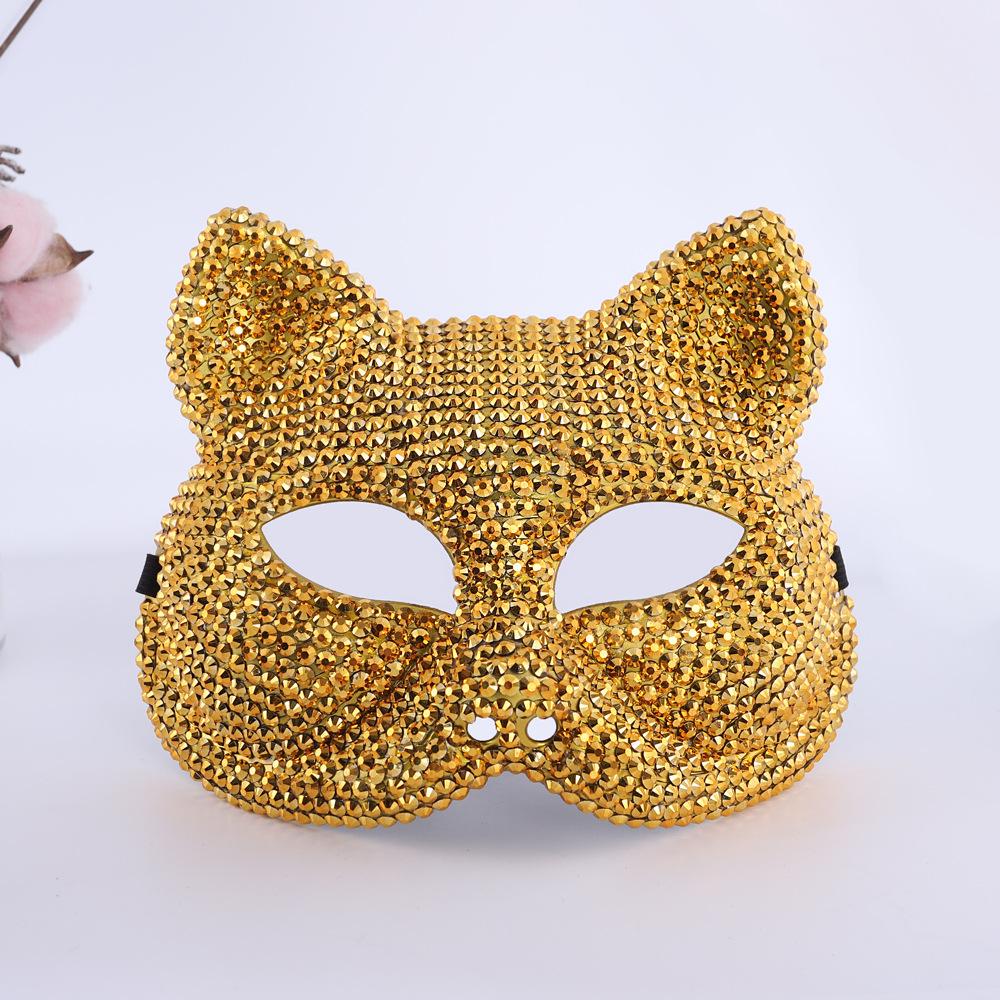 Rhinestone Halloween Masquerade Mask - Sparkling Half-Face Party Mask Fashion Accessory