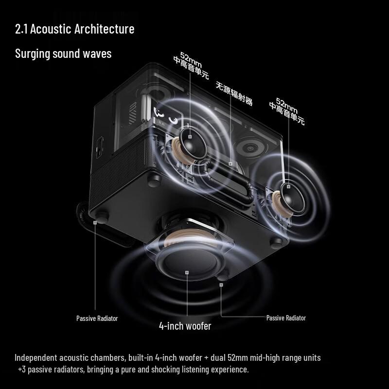Edifier НОВЫЙ CYBER Настольный Bluetooth-динамик с цветным экраном, штекер CN (адаптер в комплекте) (Китайская версия)