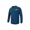 Li Ning Badminton Series Solid Color Logo Round Neck Casual Sports Sweatshirt Men Sweatshirt Navy-Blue AWDS201-3