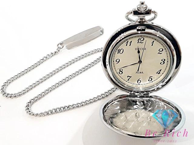 SEIKO ALBA Карманные часы Белые Нержавеющая сталь Позолота Аналоговые Кварцевые QZ ALBA ht5745 V721-0A20 [ d]