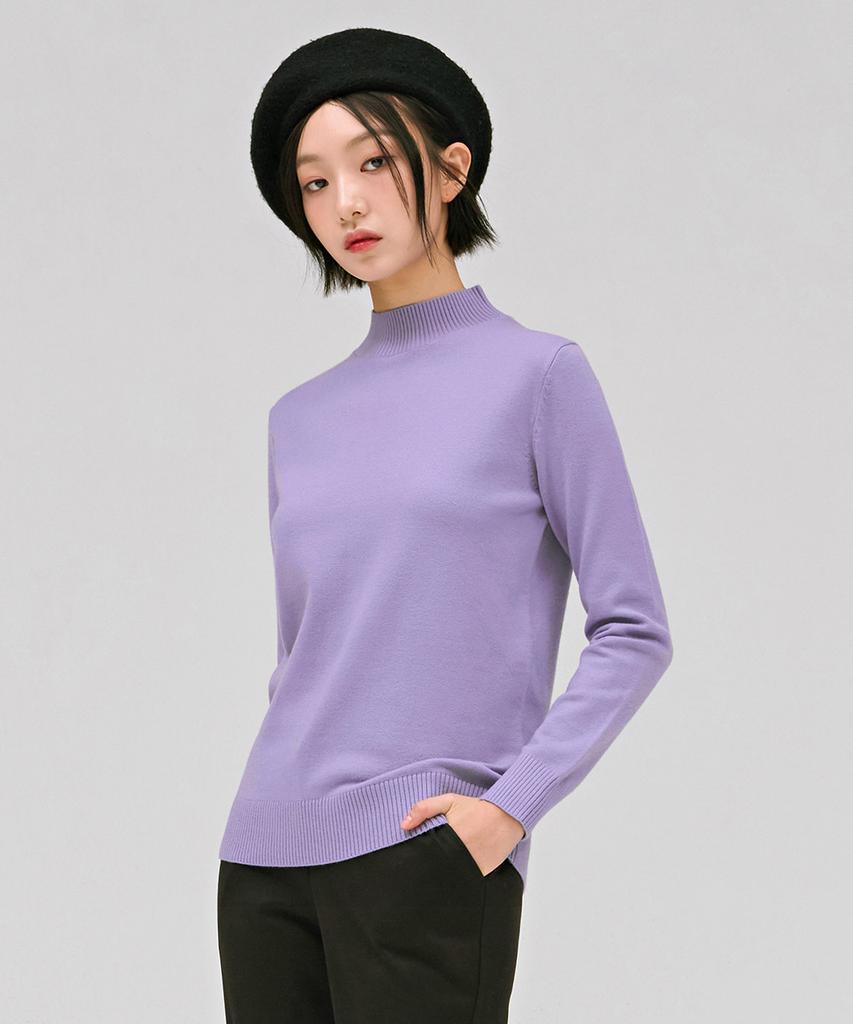 CHASECULT Women'S Mock Turtleneck Sweater - Purple