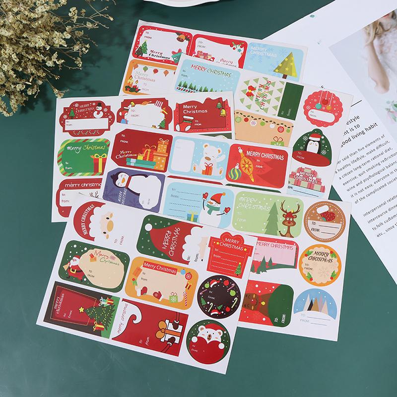 108 шт./12 листов Рождественские наклейки Упаковочные пломбы Этикетки для выпечки Подарочный декор