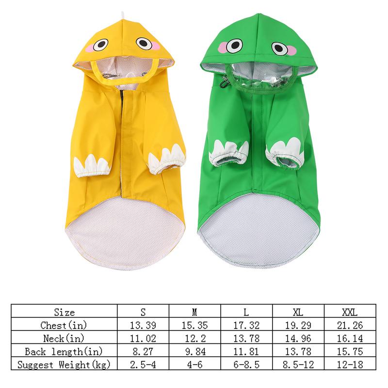 New pet universal raincoat cat dog cute windproof comfortable wear-resistant raincoat cartoon transformed into raincoat