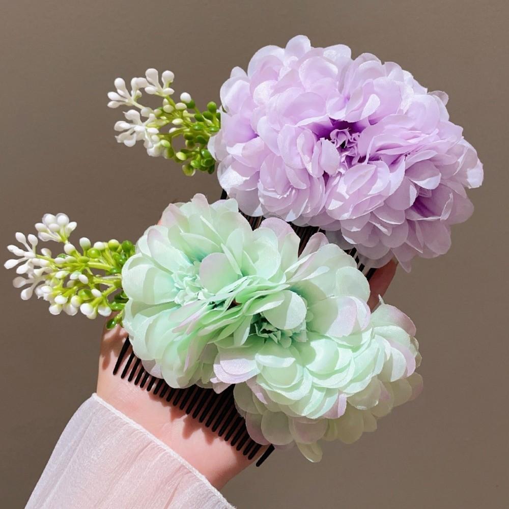 Thai Style Flowers Hairpin Sweet Chignon Hair Clips Hair Accessories Floral Hair Comb  Daily
