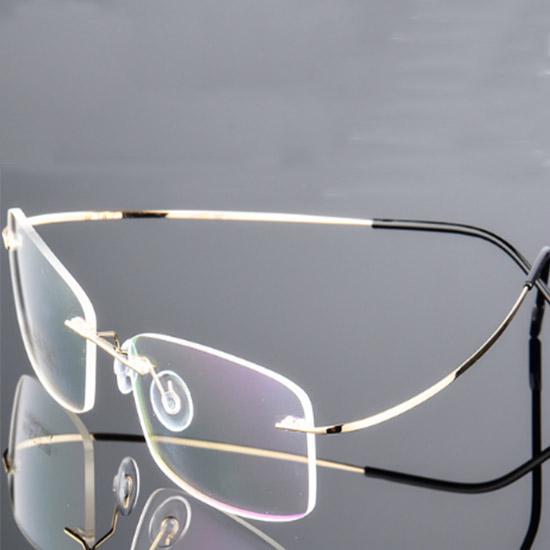 Легкие прямоугольные суперэластичные металлические оправы без оправы, унисекс, гибкие оптические очки для чтения, очки ручной работы