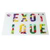 [Q7749] - Multicolored 'Tropical' Glass Cutting Board / Coaster (Exotic) - 40x30 Cm