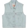 Levis Простой Удобный Универсальный Повседневный Хлопковый Жилет Женский жилет Светло-голубой A7437-0007