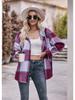 2024 New Autumn and Winter Fashion Simple Casual Hooded Plaid Shirt Loose and Comfortable Commuting Medium Length Women's Coat