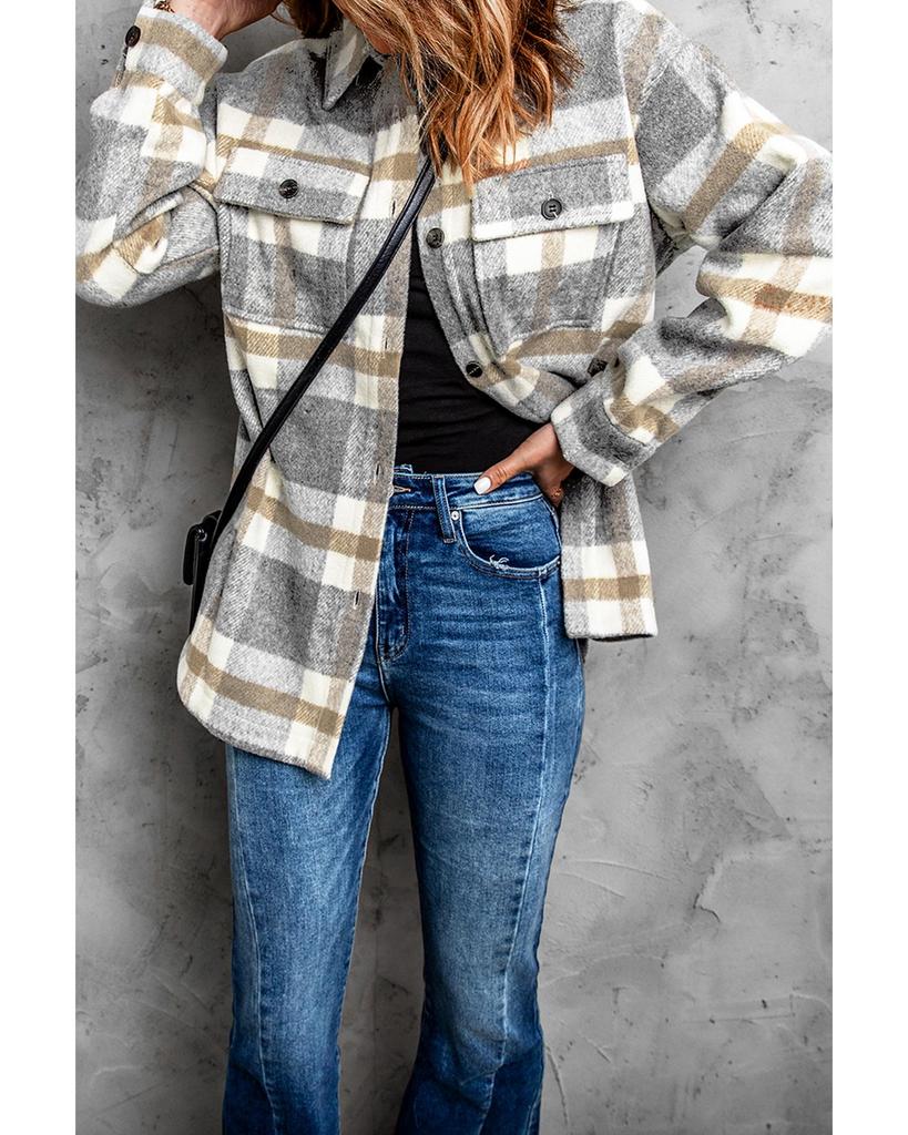 Azura Exchange Куртка с карманом в клетку