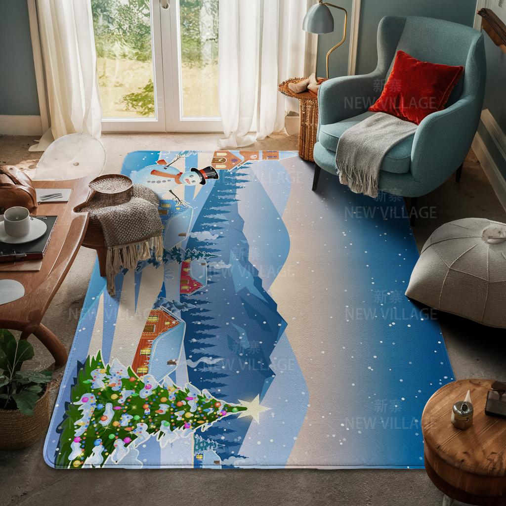 Ковер у входа в дом Домашний коврик у двери Гостиная Ванная Комната Ноги ванная комната Нескользящие коврики с водопоглощением для ванной Счастливого Рождества зима
