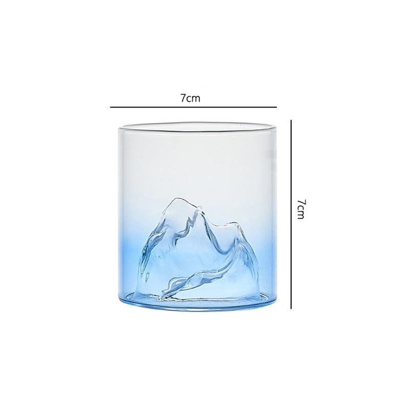 Стеклянная чашка в форме айсберга объемом 170 мл/320 мл, разноцветные стаканы для воды, термостойкая кружка для чая, персонализированные стаканы для питья, кофейная чашка