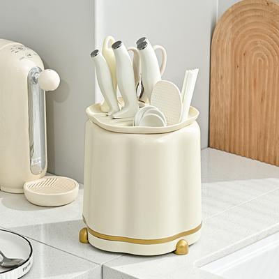 Кухонный вращающийся держатель для ножей Cream Wind Многофункциональная стойка для хранения ножей Бытовая стойка для хранения Стойка для палочек для еды Ins