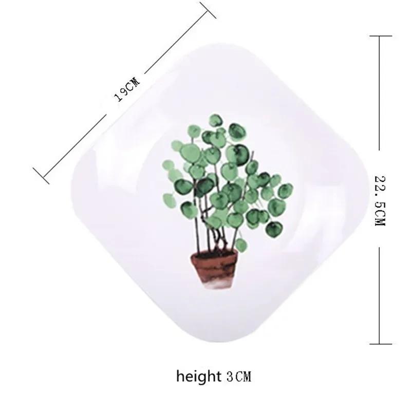 8 дюймов зеленые растения керамические тарелки ужин фарфоровая десертная тарелка блюдо для говядины фруктовая тарелка поднос для торта керамическая посуда 1 шт