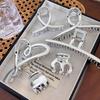 Women Large Silver Metal Hair Claw 1Pcs Elegant Punk Style No Hair Damage Hairpin for Curly Straight Hair Use