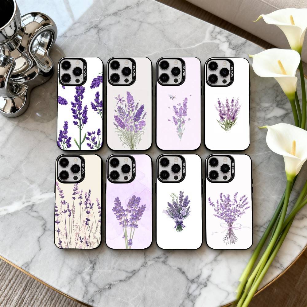 P-Фиолетовый L-лавандовый чехол для телефона для iPhone17,16,15,14,13,12,11 Plus,Pro Max Черный Серебристый конфетный чехол для телефона