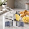 Handheld Fry Cutter Potato Slicer, with Stable Base And Ergonomic Lever Handle, Heavy-Duty Replaceable Home Kitchen Maker Blades French for