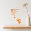 3D Printed Spider Web Cat Wall Decor, Orange Halloween Hanging Ornament, Spooky Cute Spider Cat Figure for Home Party Decoration