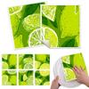 Тряпка для уборки Многоразовые кухонные полотенца для посуды Экологически чистая микрофибра Зеленый лимонный принт Салфетки для посуды Безворсовые Моющиеся Тряпки-пыльники Чайные полотенца 9*7 дюймов