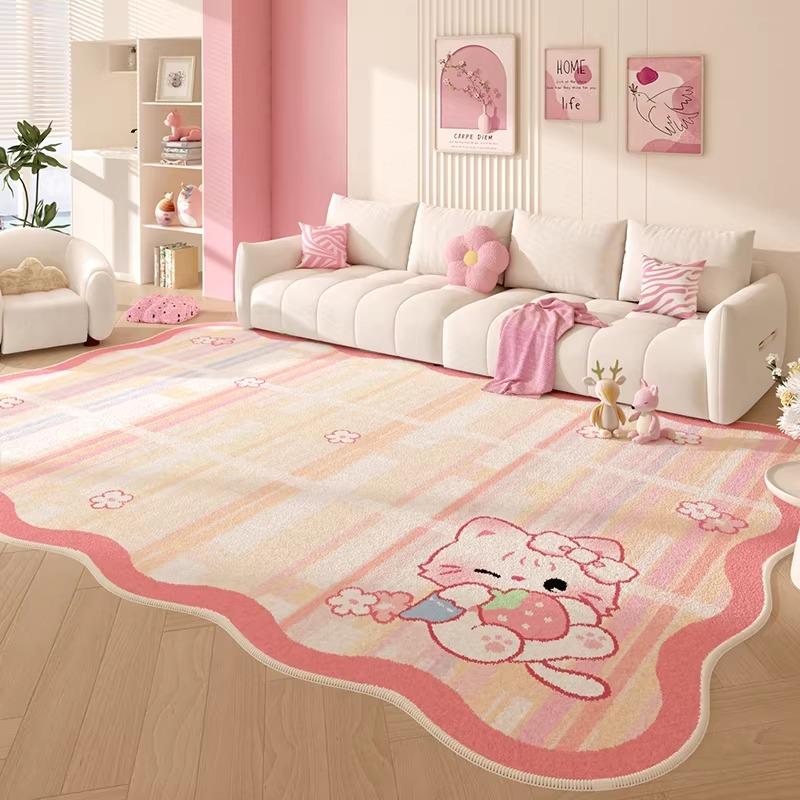 Carpet for Living Room Soft Fluffy Comfortable Floor Mat Cute Cartoon Pink Rug Large Size Rugs Sweet Girl Home Decoration