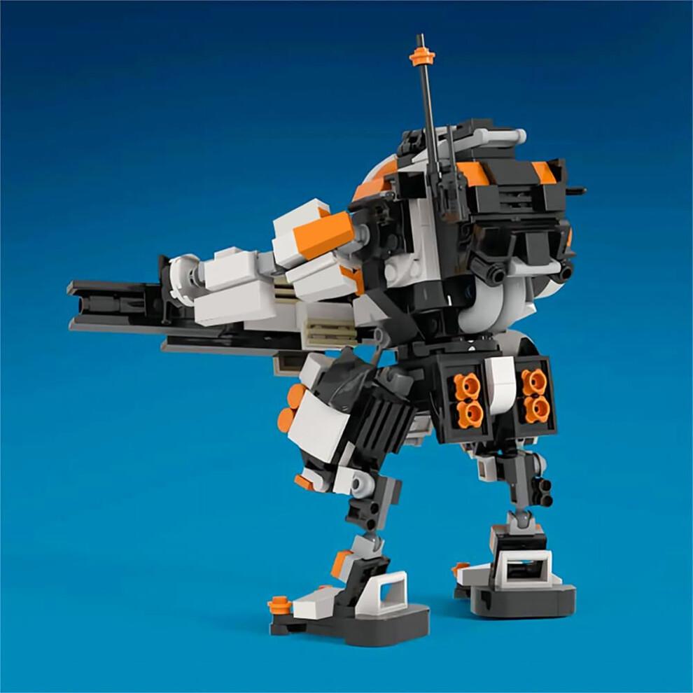 450 Piece Mecha Building Block Kit Titan Action Figure with Interactive Shooting Function and Poseable Design for Display and Play