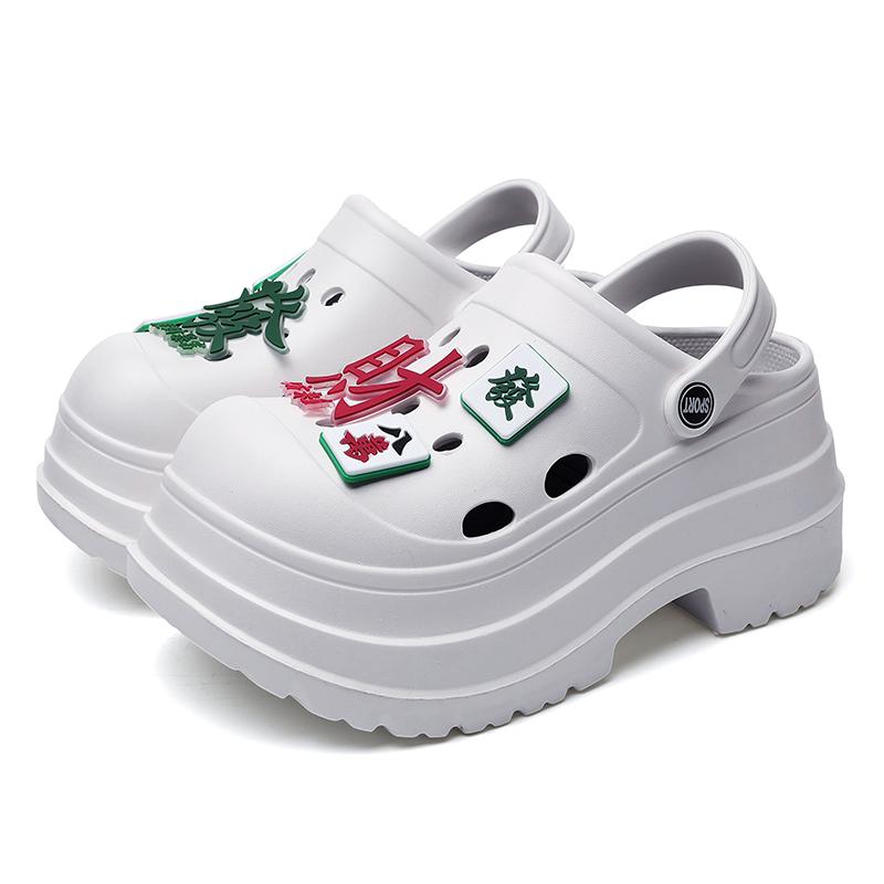 Fashion Chunky Platform Clogs for Women Fashion DIY Decor EVA Garden Sandals Woman Summer 2024 Thick Bottom Outdoor Beach Slides Shoes