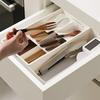 Расширяемый органайзер для ящика, регулируемый лоток для кухонной утвари и столовых приборов со съемными разделителями, многоцелевой ящик для хранения для дома, ванной комнаты