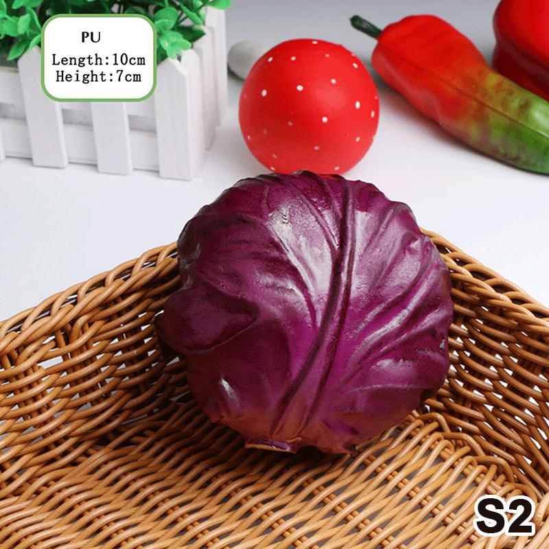 Artificial Cabbage Realistic Craft Simulation Fake Vegetable Green Purple Model for Kitchen Decor