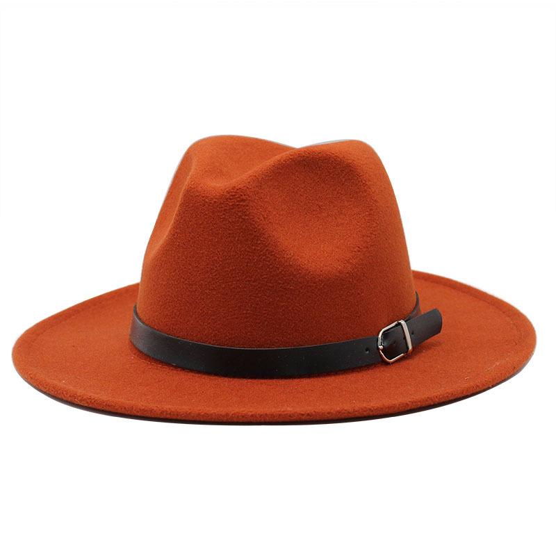 Unisex Solid Color Winter Warm Soft Fedora Hat