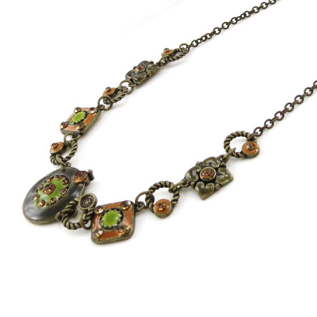 Les Trésors De Lily [E5764] — Дизайнерское колье «Clèves» янтарно-зеленого цвета