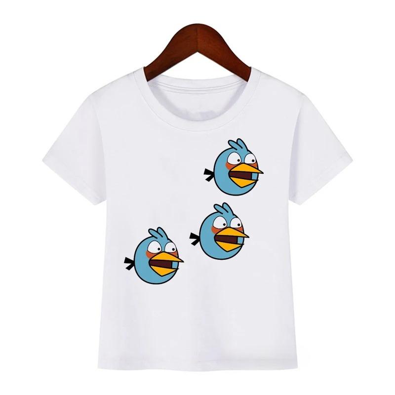 Fashionable and fun animal bird print summer children's cartoon casual Polyester comfortable short sleeved T-shirt top